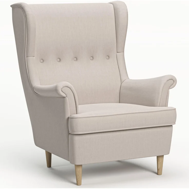 Jana Ohrensessel Luno, Beige, Textil, ergonomische Form mit hoher Rückenlehne, 62x101x80 cm