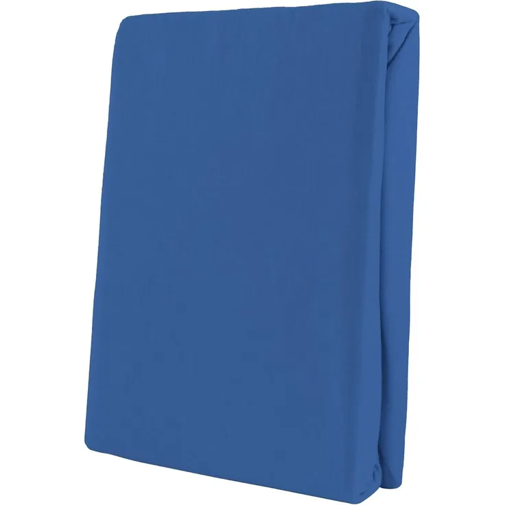 Leonado Vicent - Classic Spannbettlaken Bettlaken 100% Baumwolle Jersey Spannbetttuch in vielen Farben & Größen, Maße Spannbettlaken:200x200 cm - 200x220 cm, Farbe Spannbettlaken:Blau