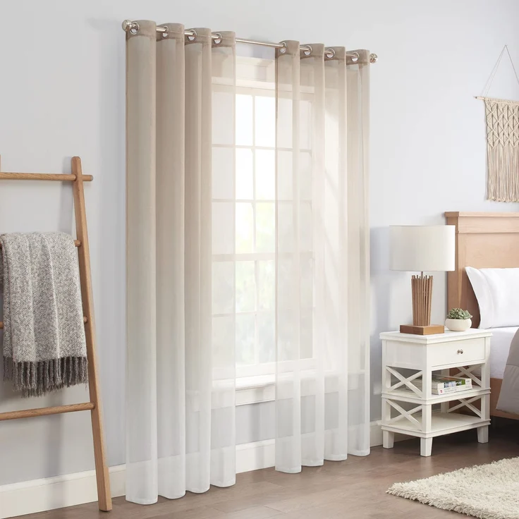 ECLIPSE INES Fenstervorhänge mit Ösen, Bedruckt, Ombré-Stil, strukturiert, lichtfilternd, für Schlafzimmer, 132,1 x 241,3 cm, Leinen, 2 Stück