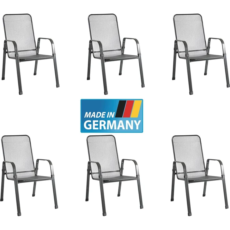 MFG Gartenstuhl wetterfest Stahl Mec-Stor stapelbar, 6 Stk. – Bild 1