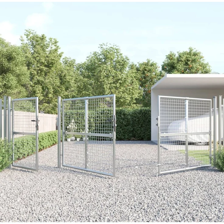 vidaXL Maschen-Gartentor Silber 400x125 cm Verzinkter Stahl 154555 – Bild 3