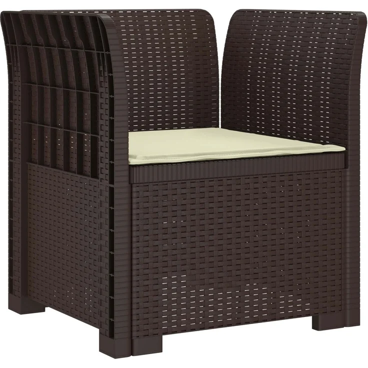 vidaXL 1-Sitzer Sessel mit Kissen Rattan-Look PP Braun 8011856 – Bild 2