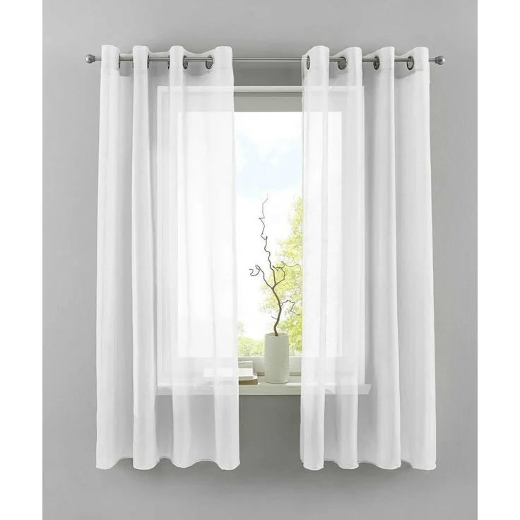 Gardinenbox Gardine, Ösen (2 St), transparent, Voile, 2er Set Transparent »Basel« Bleiband Store 20332TR2 – Bild 5