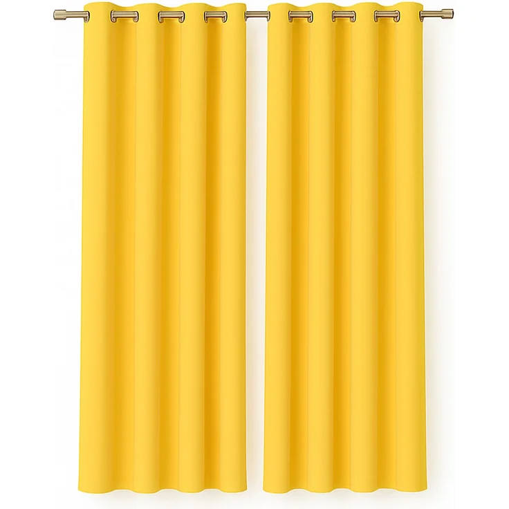 Gardine mit Ösen *** x *** cm ( Breite x Länge ) in ***, blickdichter Vorhang, Ösenvorhang in vielen Variationen 140x225 cm Gelb – Bild 1