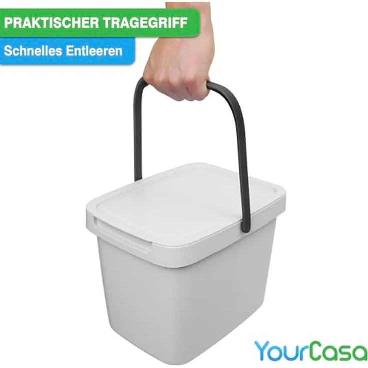YourCasa Biomülleimer YourCasa® Biomülleimer Küche 6L Komposteimer für alltäglichen Biomüll, Mit Wandhalterung – Bild 7