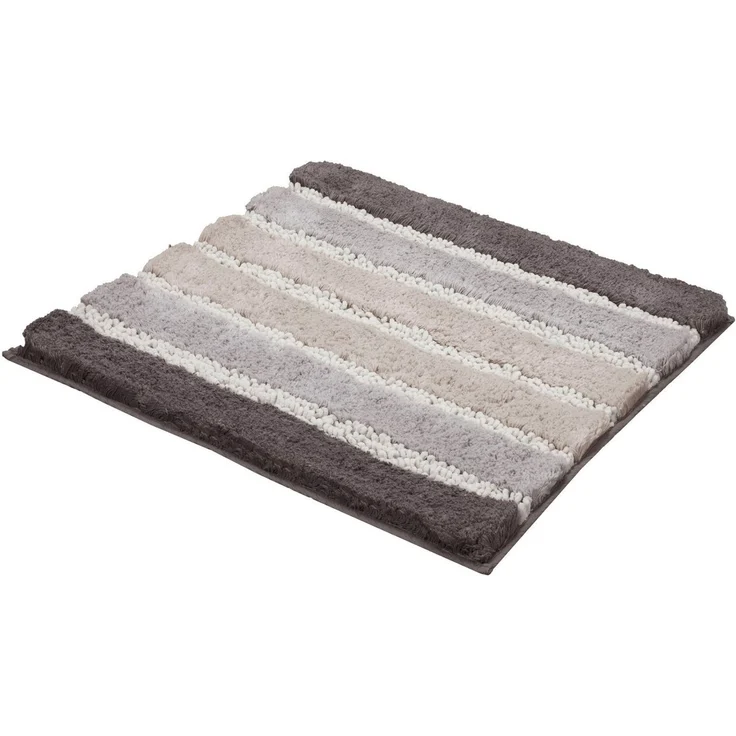 Kleine Wolke Badematte Phoenix, Höhe 35 mm, rutschhemmend beschichtet, fußbodenheizungsgeeignet, Baumwolle, Kunstfaser, quadratisch, Badteppich, gestreift, Hoch-Tief Effekt, waschbar – Bild 2