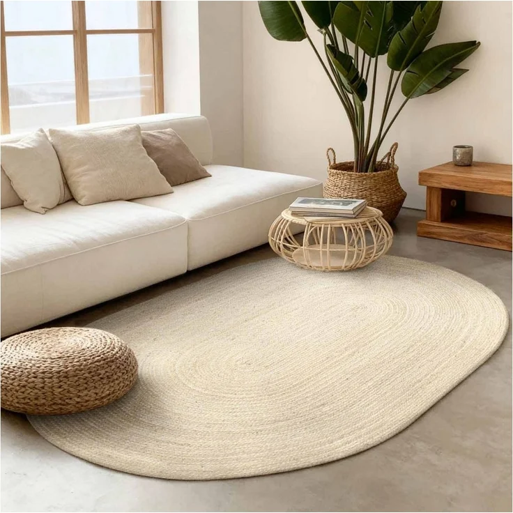 HANSE Home Teppich Rangpur Juteteppich, auch in Oval, oval, Höhe: 10 mm, Handgewebt, 100% Jute, Natur, Wohnzimmer, Flur, Boho, Skandi – Bild 4