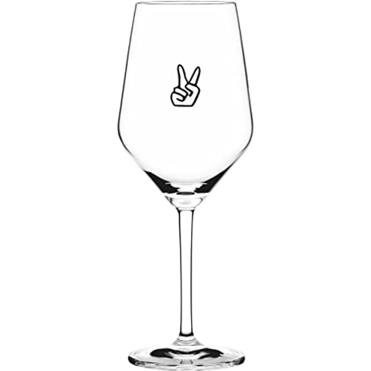 Sand & Soda 9500008 Modernes Weinglas mit trendigem Motiv Peace, Geschenkbox – Made in Germany – Bild 2
