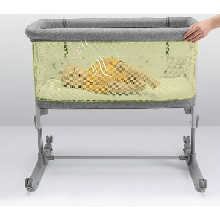Lionelo Aurora 3 in 1 Babybett bis 9 kg, Beistellbett, Wiege, Höhenverstellug und Einstellung der Neigung der Matratze, 4 Räder mit Bremse Ergonomische Matratze Tasche – Bild 2