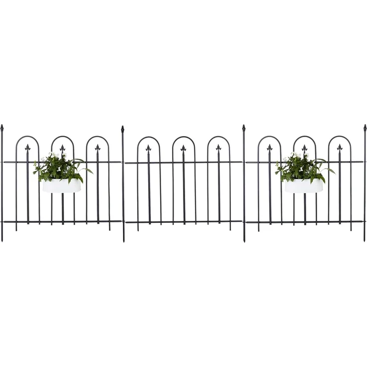 Relaxdays Gartenzaun Metall 4er Set GOTH – Bild 3