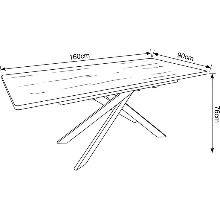 Wohn Schick TOKIO Auszugstisch 90x160,Tischplatte: MDF-HPL Eiche,Gestell: Taupe matt lackiert - H 76 cm x T 90 cm x B 160 cm – Bild 2