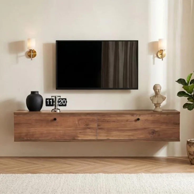 Skye Decor Lowboard Ligne 140, wandmontiert in Atlantikkiefer, 140 cm breit mit Stauraum – Bild 3
