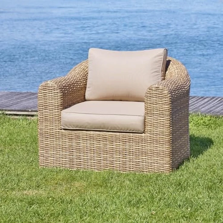 Hespéride Lounge-Sessel für den Garten Mooréa Savana – rostfrei – geflochtenes Harz – Kissen mit abnehmbarem Bezug – verstellbare Füße – Terrassenmöbel – Bild 2