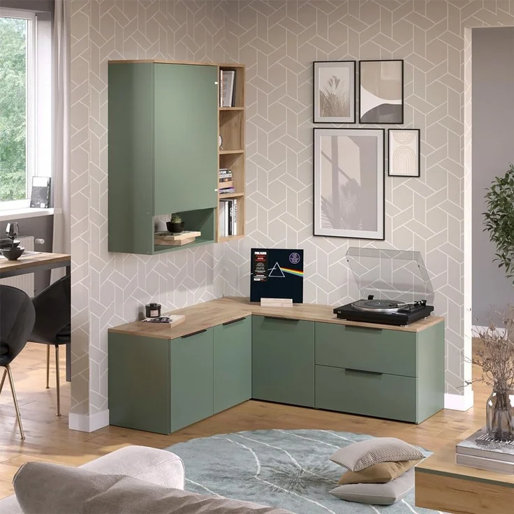 Wohnwand Wido Grün 5 Teile Vicco – Bild 3