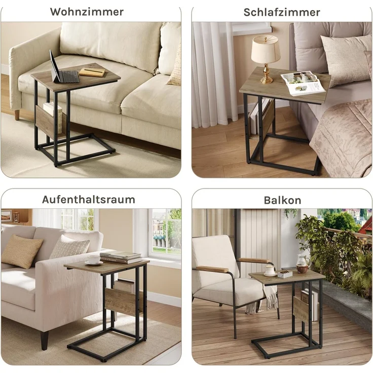 Woltu Beistelltisch (1-St), Kaffeetisch Couchtisch Sofatisch aus Metall MDF – Bild 9