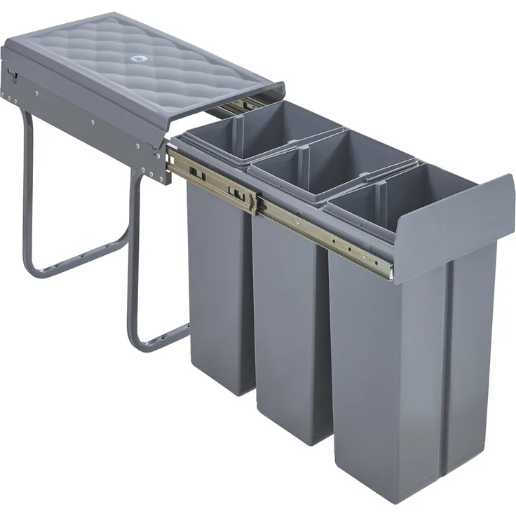 en.casa 'Froland' Einbau-Mülleimer, 30 (3x10) Liter