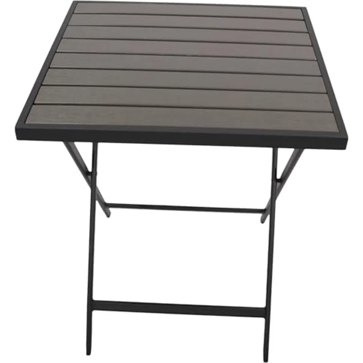DEGAMO Gartentisch ASCIANO, 60x60 cm, Metall anthrazit, Tischplatte Kunstholz grau – Bild 4