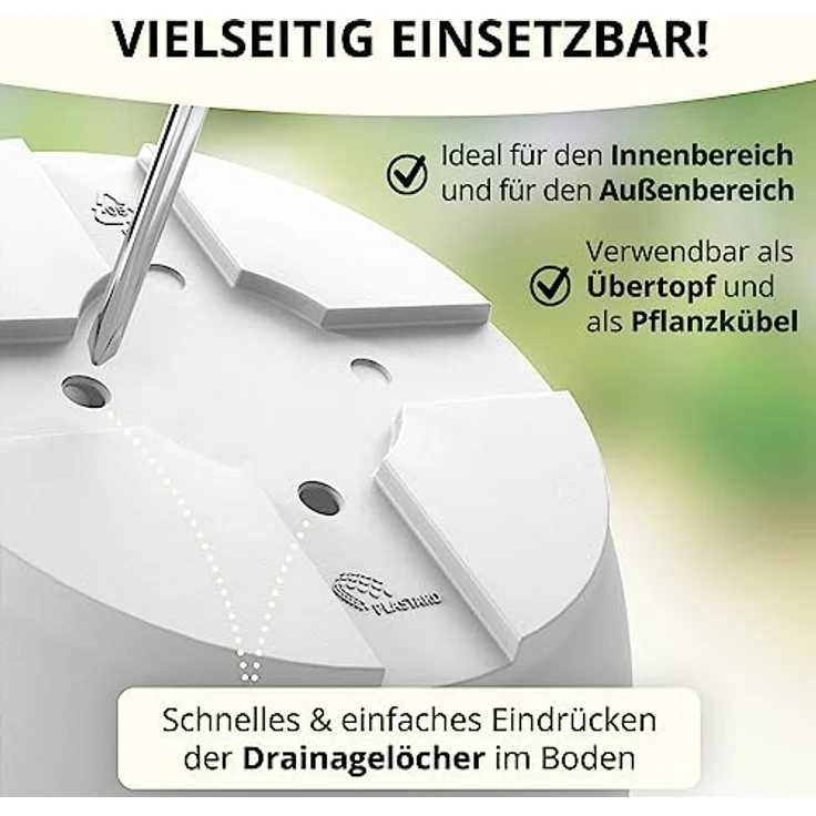 Plastard Pflanzkübel 3er, 5er, 10er Sets, Blumentopf mit passenden Untersetzer 15 - 40 cm (5 St, Blumenkübel ist Witterungs-, frost- und UV-beständig) – Bild 5