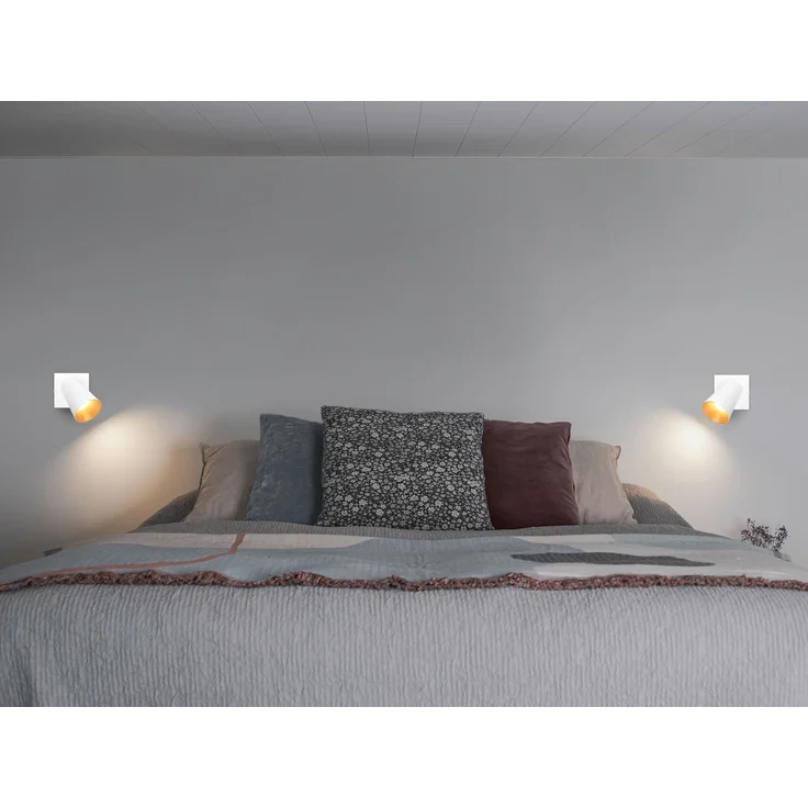 LED Wandstrahler Weiß Gold mit Schalter, Breite 10cm – Bild 10