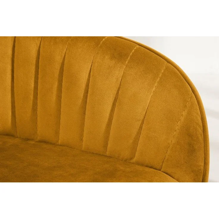 riess-ambiente Polsterstuhl TURIN senfgelb / schwarz (Einzelartikel, 1 St), Esszimmer · Samt · Metall · mit Armlehne · Retro Design – Bild 4