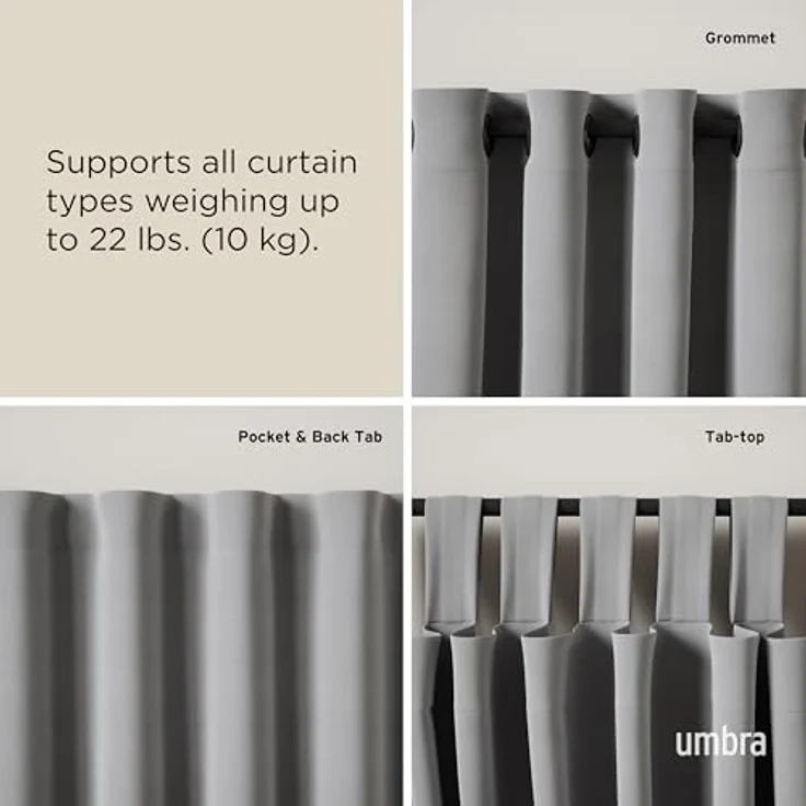 Umbra Gardinenstange Ringlet Schwarz, 107-305 cm, Stahl, Aluminium – Bild 5