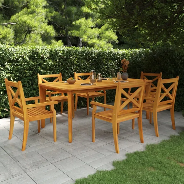 Gartentisch, Balkontisch 200 x 100 x 75 cm Massivholz Akazie
