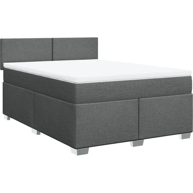 vidaXL Boxspringbett mit Matratze Dunkelgrau 160x200 cm Stoff 3285933 – Bild 2