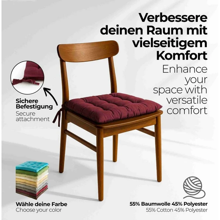 etérea Himmlische Qualität Sitzkissen etérea Sitzkissen Stuhlkissen Basic Auflage und – Bild 4