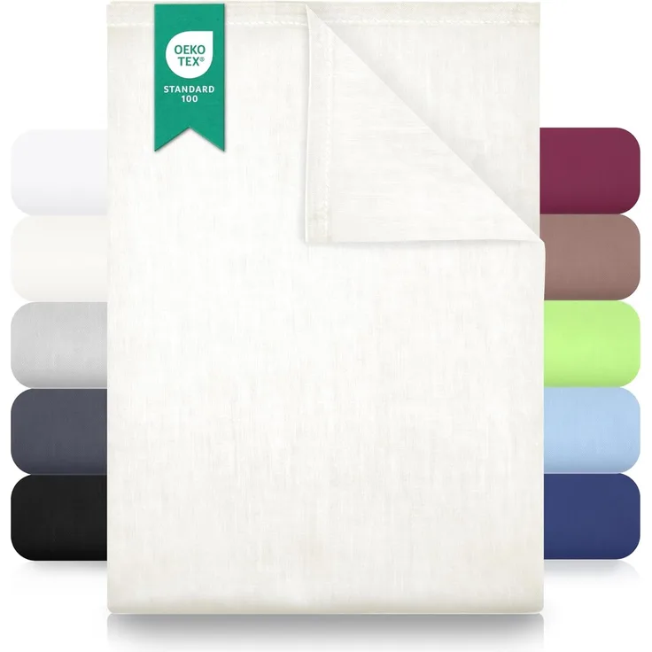 GREEN MARK Textilien Klassische Bettlaken | Betttuch | Laken | Leintuch | Haustuch 100% Baumwolle ohne Gummizug vielen Größen und Farben Größe: 180x275 cm, Natur/Creme