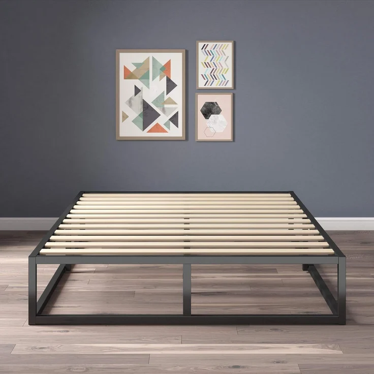 Zinus Joseph Modern Studio 25,5 cm Plattform Low Profile Bed Frame, Legierter Stahl Holz, Schwarz, 150x200 cm – Bild 6