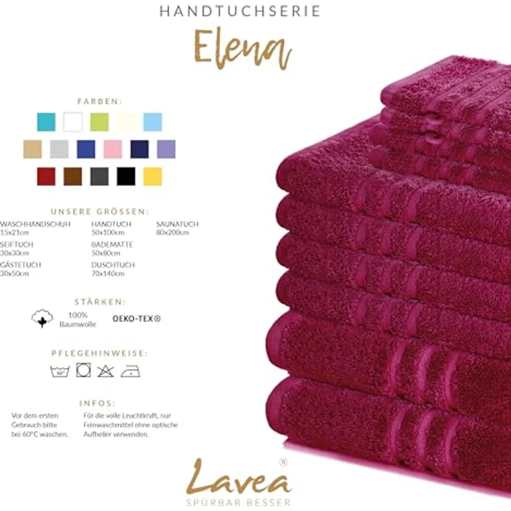 Lavea Handtuch Set Elena, Baumwolle (Set, 8-St), einzigartig weiche Frottee Handtücher für jeden Hauttyp geeignet – Bild 4