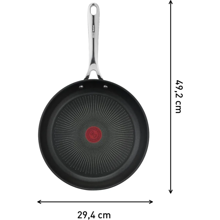 Jamie Oliver by Tefal Cook's Direct On Bratpfanne 28 cm, Antihaft, Induktionstauglich, Backofenfest, Edelstahl, Genieteter Griff, E3040644 – Bild 2