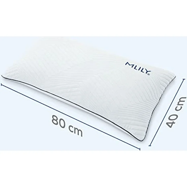 MLILY Kopfkissen 40x80cm, Rückenschläfer, Seitenschläfer, Bauchlage, Bezug aus 100% recyceltem Seaqual-Garn – Bild 6