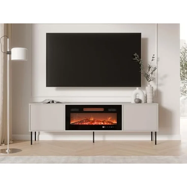 TV-Lowboard Domi 180 2D EF mit Kamin (Farbe: Cashmere) – Bild 2