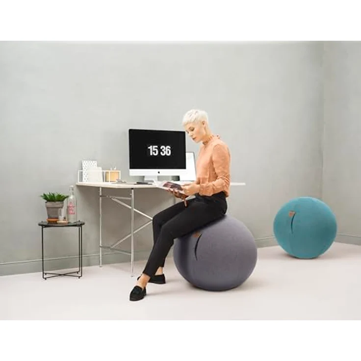 Sitting Ball Hocker Felt 150 l, Outdoor-Sitzsack mit waschbarem Bezug und praktischer Seitentasche, Aquamarin – Bild 2