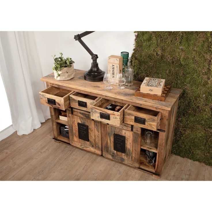 Sideboard Mango 150x45x90 natur lackiert RAILWAY #119 – Bild 5