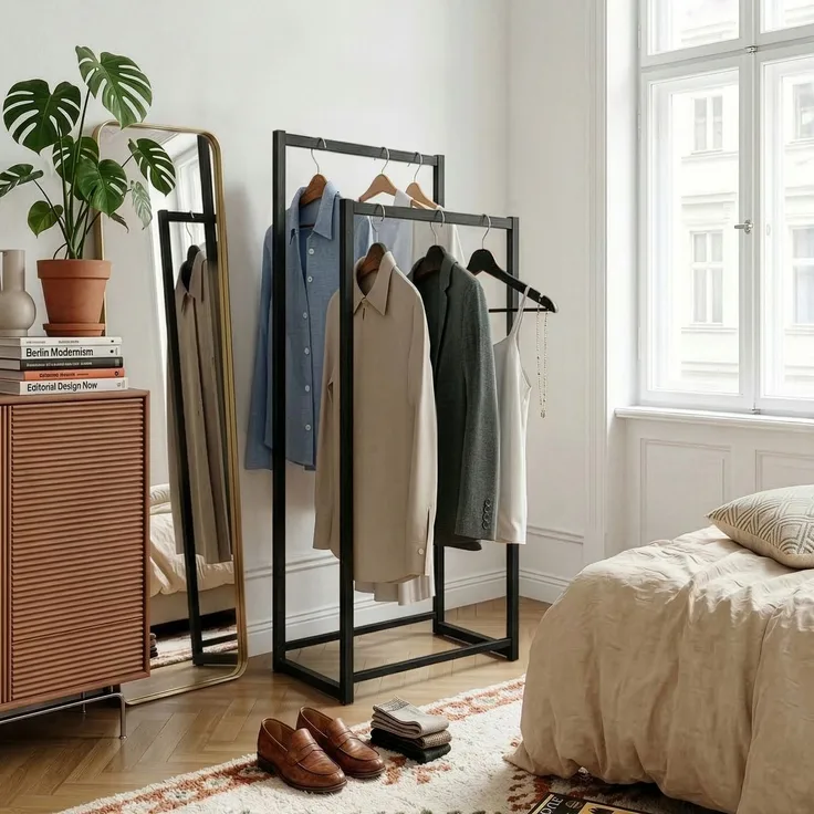 Garderobenständer Holtalen Metall 100x40x30 cm Schwarz [en. casa]