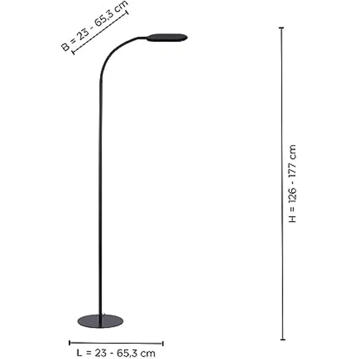 JUST LIGHT Stehlampe KELLY, LED fest integriert, warmweiß - kaltweiß, LED, CCT - tunable white, dimmbar über Touchdimmer – Bild 5