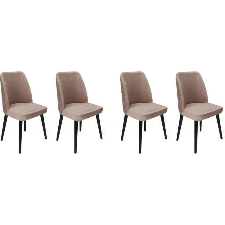 Skye Decor 'Tutku-304 V4' Stuhlset (4-teilig), Beige / Schwarz, 50 x 90 x 49 cm