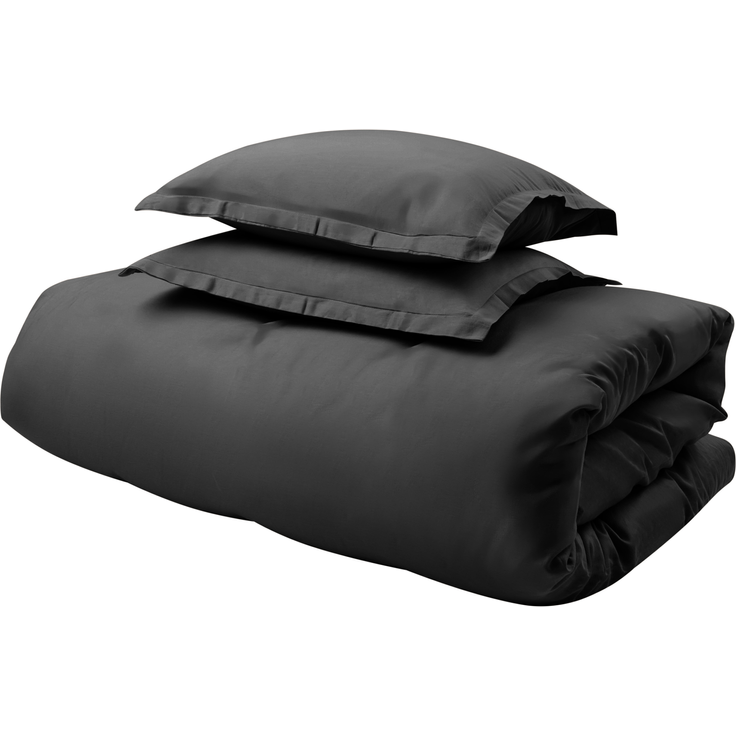 Bettwäsche-Set PARKROSE Baumwollsatin 150 x 200 cm Schwarz – Bild 5
