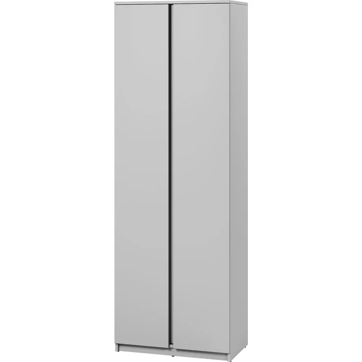 Kleiderschrank Simply SM01 mit zwei Drehtüren, mit Kleiderstange (Farbe: Grau) – Bild 1