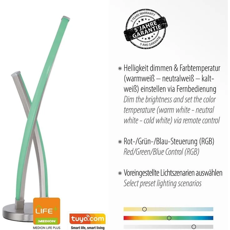 JUST LIGHT 11991-55 LOLAsmart LED Tischleuchte Swing RGB CCT stahlfarben – Bild 8