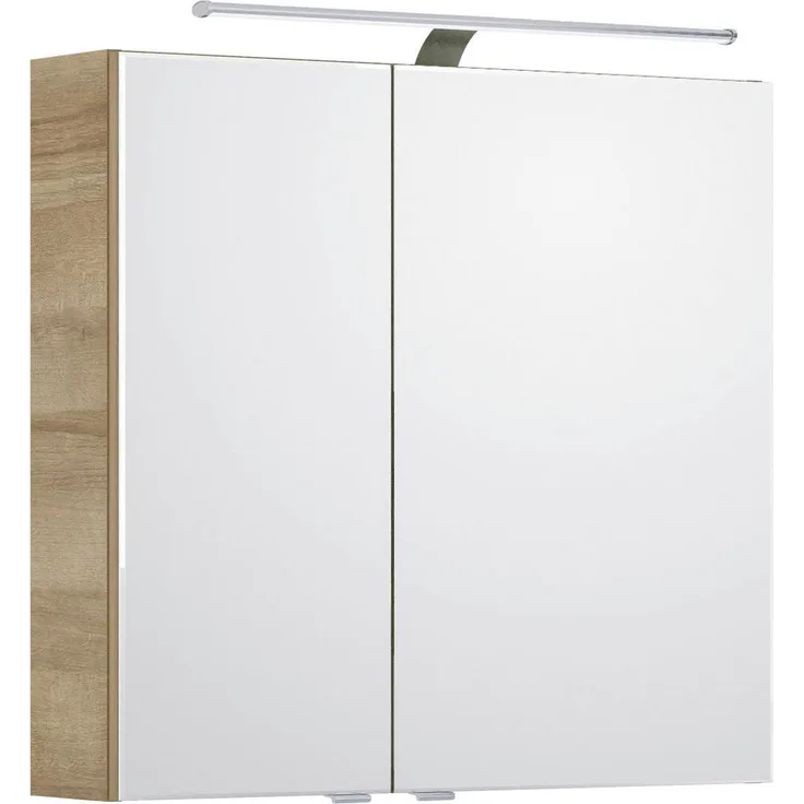 Pelipal Spiegelschrank 6005, Eiche, 2 Fächer, Soft-Close-System, 75x70.3x17 cm, Made in Germany, individuell planbar