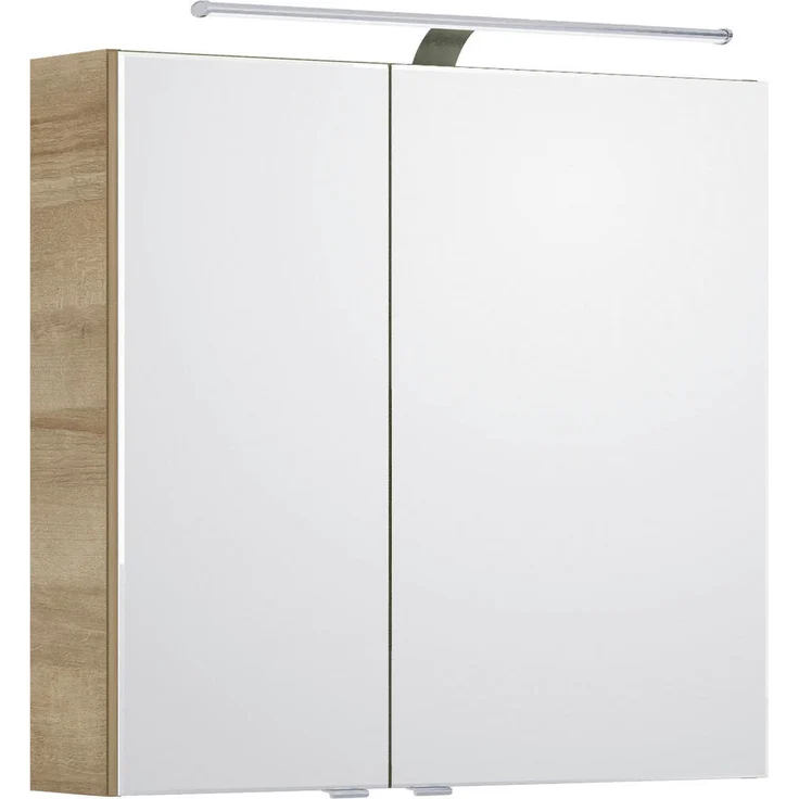 Pelipal Spiegelschrank 6005, Eiche, 2 Fächer, Soft-Close-System, 75x70.3x17 cm, Made in Germany, individuell planbar