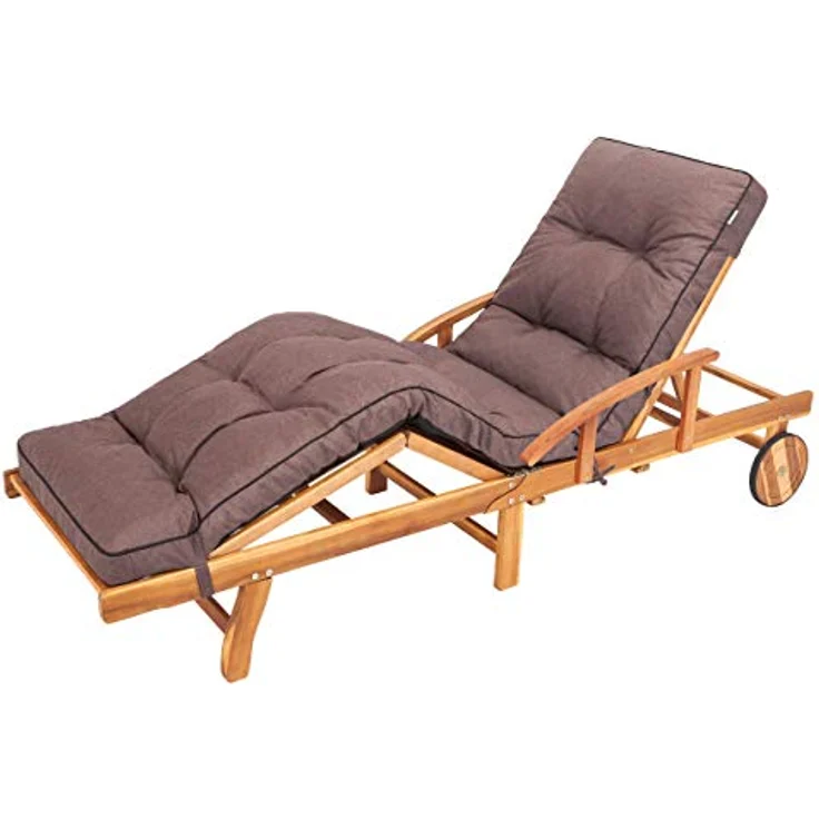 Bjird Liegenauflage Auflage für Gartenliege Hugo 201x55x8 cm, Auflagen für Deckchair, Polsterauflage für Sonnenliege - gesteppt – Bild 2
