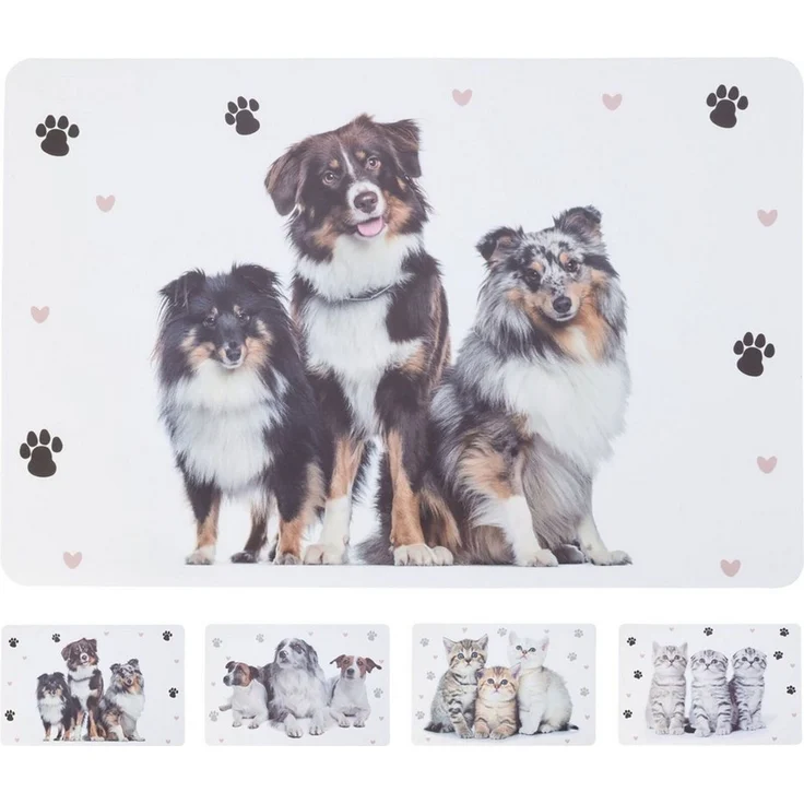 Annastore Platzset 8-teiliges Tischset Platzset - Hunden und Katzen 43,5 x 28,5 cm, Pflegeleicht langlebig und abwaschbar – Bild 1