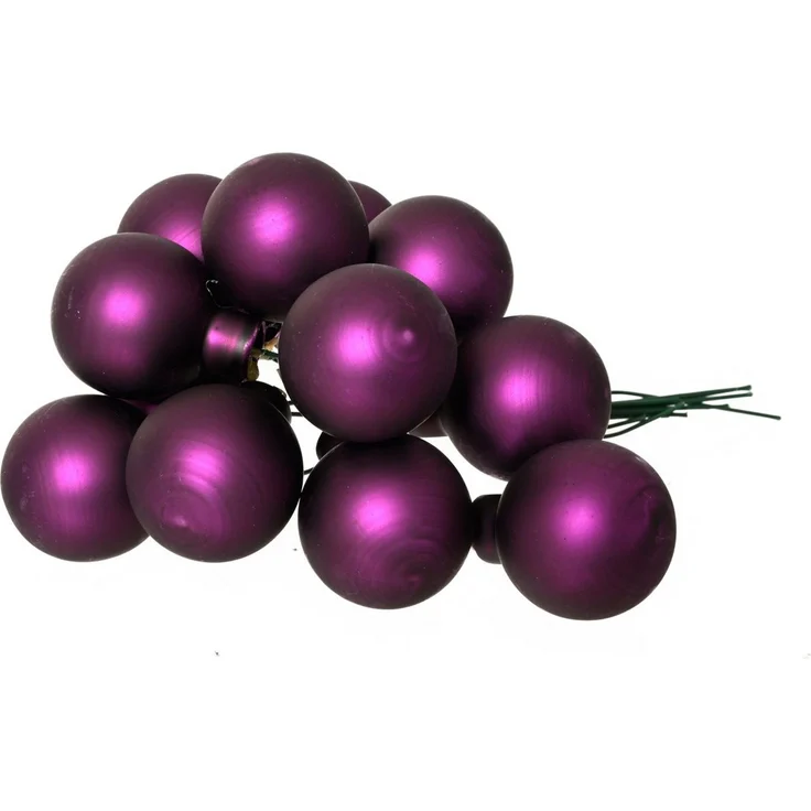 Kaemingk Weihnachtsbaumkugel, Weihnachtskugeln am Draht 2cm Glas 12 Stück - Feige matt – Bild 2