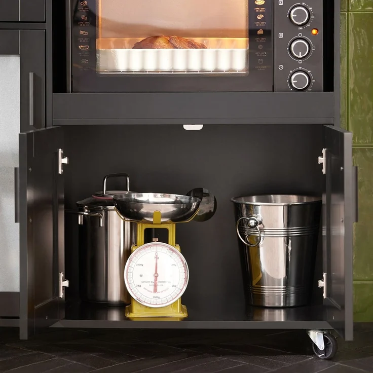 SoBuy FSB78-SCH Kücheninsel, MDF, Lackiert, Schwarz, 88,5 x 89 x 40 cm – Bild 6