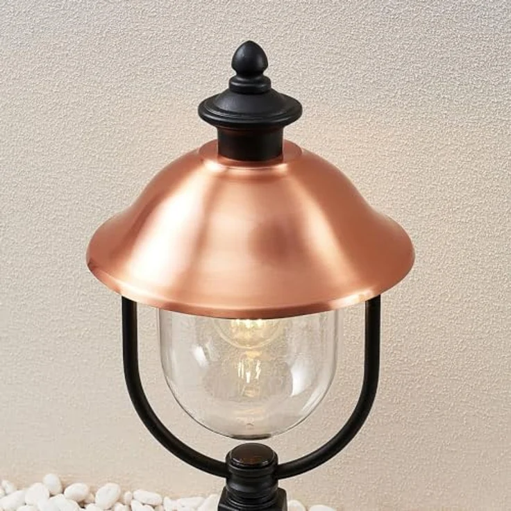 Lindby Außen-Stehlampe Clint, Metall, Kupfer IP44, 1 x 60 W – Bild 6