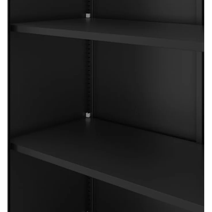 Jan Nowak Aktenschrank C012 Glasvitrine Büroschrank Universalschrank Flügeltürschrank Stahlblech Pulverbeschichtung abschließbar 185 cm x 90 cm x 40 cm (Schwarz) – Bild 6
